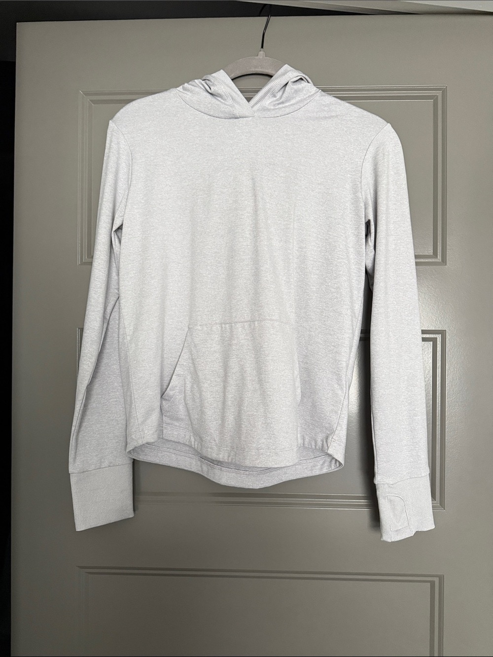 Athleta Girls Uptempo Light Gray Hooded Pullover